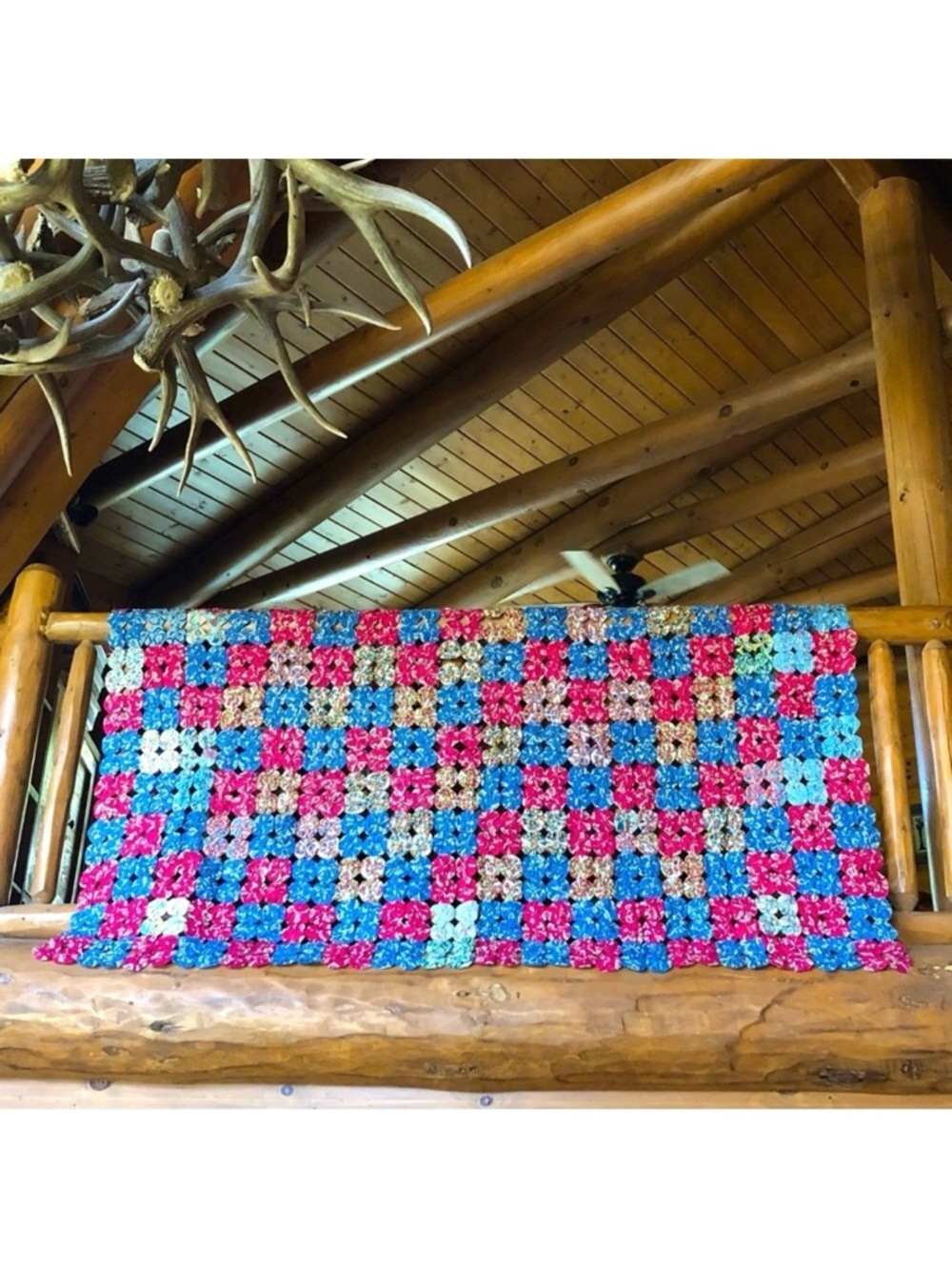 Antique Yo-yo Quilt, Suffolk Puff Coverlet Popcorn Quilt (appx 96”x90”)